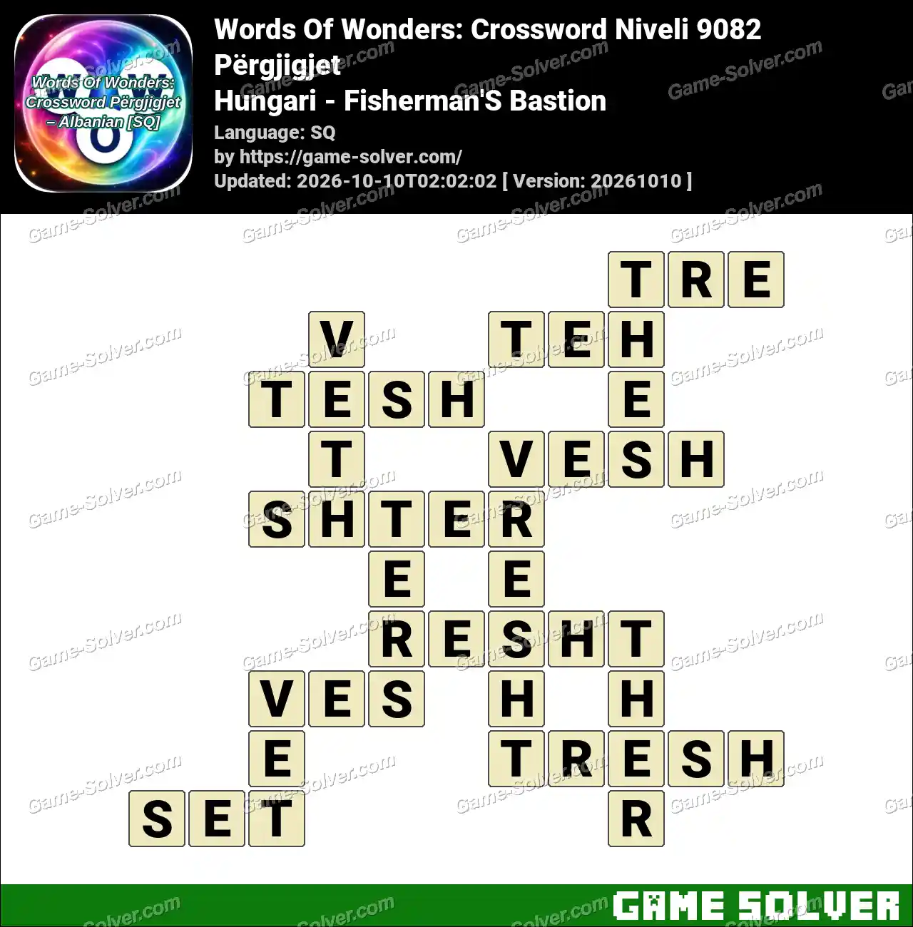 Words Of Wonders: Crossword Niveli 9082 Përgjigjet – Hungari – Fisherman’S Bastion